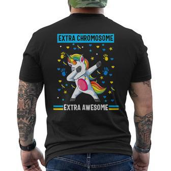 Unicorn Down Syndrome Awareness Extra Chromosome Ext Awesome V2 Mens Back Print T-shirt - Thegiftio UK