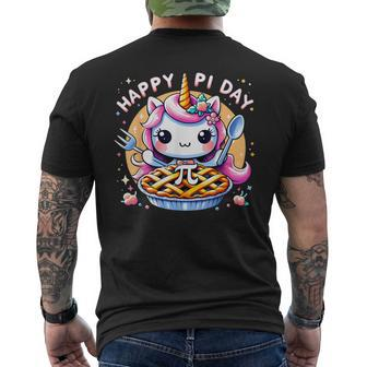 Unicorn Happy Pi Day Spiral Pi Math Pi Day 314 Men's T-shirt Back Print | Seseable CA