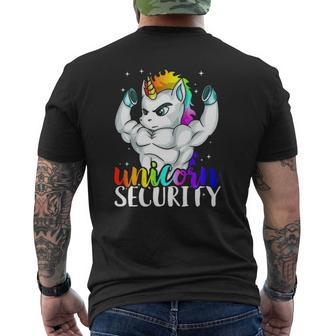 Unicorn Security Squad Muscle Tee Dad Brother Mens Back Print T-shirt | Mazezy