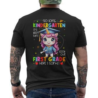 Unicorn So Long Kindergarten Graduation Last Day Of School Men's T-shirt Back Print - Seseable