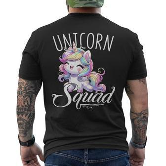 Unicorn Squad Birthday Party Cute Unicorn Men's T-shirt Back Print - Seseable