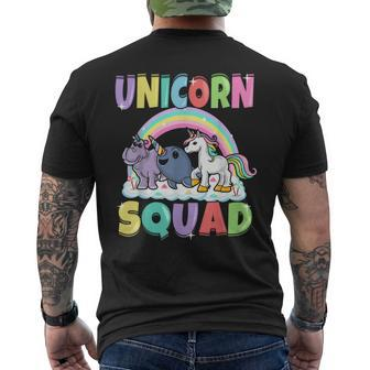Unicorn Squad Rhino Narwhal Magical Creatures Cute Girly Men's T-shirt Back Print - Monsterry AU