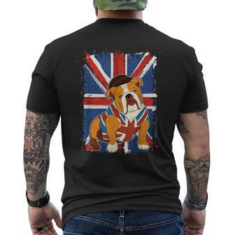 Union Jack British Flag English Cute British Bulldog Owner Men's T-shirt Back Print - Thegiftio UK