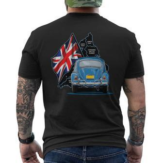 Union Jack Classic Car United Kingdom British Flag Car Lover Men's T-shirt Back Print - Thegiftio UK