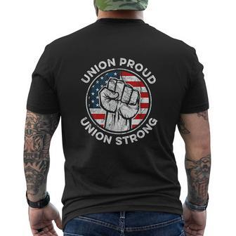 Union Proud Union Strong American Flag Mens Back Print T-shirt - Thegiftio UK