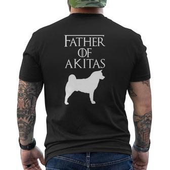Unique White Father Of Akitas Dog Lover E010553 Ver2 Mens Back Print T-shirt | Mazezy