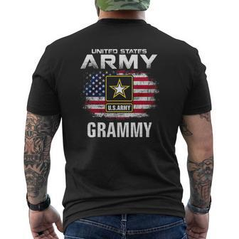 United States Flag American Army Grammy Veteran Day Mens Back Print T-shirt | Mazezy