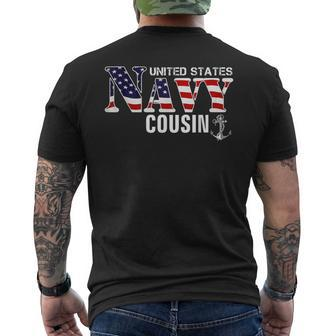 United States Flag American Navy Cousin Veteran Day Men's T-shirt Back Print - Monsterry CA