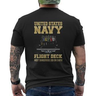 United States Navy Flight Deck Most Dangerous Job On Earth Mens Back Print T-shirt - Thegiftio UK