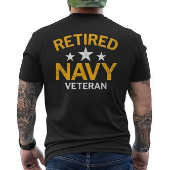 United States Navy Retired Veteran Distressed Vintage Men's T-shirt Back Print - Monsterry UK
