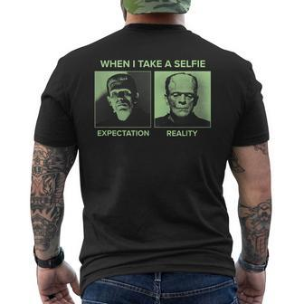 Universal Monsters Frankenstein Expectation Vs Reality Meme Men's T-shirt Back Print - Monsterry AU