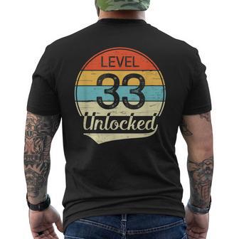 Unlocked Level 33 Birthday Vintage Men's T-shirt Back Print - Monsterry AU