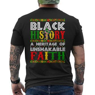 Unshakeable Faith Black History Month African Christian Men's T-shirt Back Print - Monsterry CA