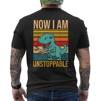 Now I Am Unstoppable Dinosaur Grabber Claws Men's T-shirt Back Print - Monsterry AU