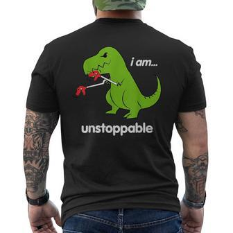 I Am Unstoppable T-Rex Dinosaur Dino Cool Cute Humor Men's T-shirt Back Print - Monsterry UK