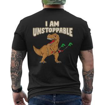 I Am Unstoppable Trex Short Dinosaur Arms Joke Men's T-shirt Back Print - Monsterry AU