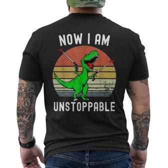 Now I Am Unstoppable Trex T-Rex Retro Vintage Men's T-shirt Back Print - Monsterry AU