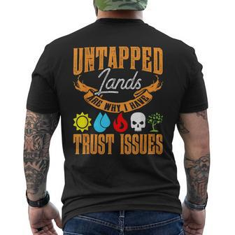 Untapped Lands Trust Issues Magic Geek Tcg Men's T-shirt Back Print - Monsterry