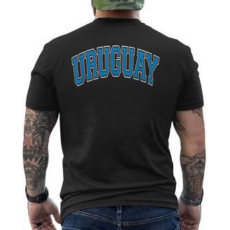 Uruguay Arched Blue Text Men's T-shirt Back Print - Monsterry