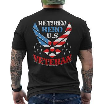 Us Air Force Veteran Retired Hero Us Air Force Men's T-shirt Back Print - Monsterry