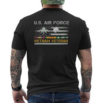 Us Air Force Vietnam Veteran Usaf Veteran Usa Flag Mens Back Print T-shirt | Mazezy