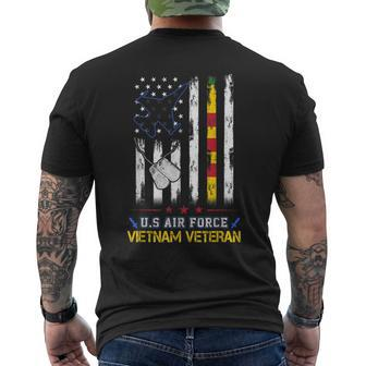 Us Air Force Vietnam Veteran Usaf Veteran Usa Flag Men's T-shirt Back Print - Monsterry