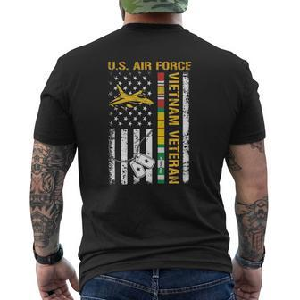 Us Air Force Vietnam Veteran Usaf Veteran Usa Flag Mens Back Print T-shirt | Mazezy