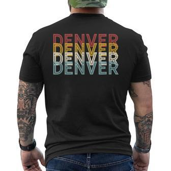 Us American City 70'S Retro Usa Vintage Denver Men's T-shirt Back Print - Monsterry