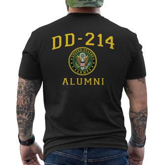 Us Army Dd214 Alumni Logo Insignia American Veteran Men's T-shirt Back Print - Monsterry