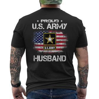 Us Army Proud Husband Proud Husband Of A Us Army Veteran Mens Back Print T-shirt - Thegiftio