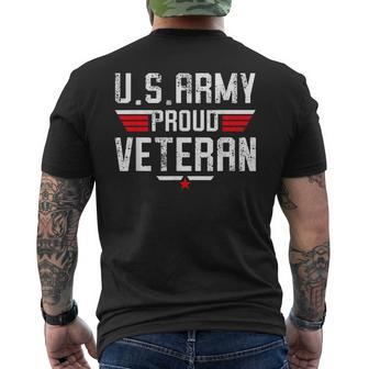 Us Army Proud Veteran Retro Dad Papa Grandpa Men's T-shirt Back Print - Monsterry AU