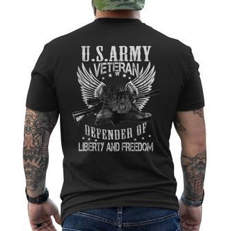 Us Army Veteran Defender Of Liberty Proud Us Army Veteran Men's T-shirt Back Print - Monsterry UK