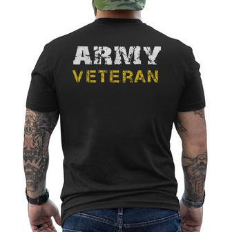 Us Army Veterans Distressed Font Men's T-shirt Back Print - Monsterry