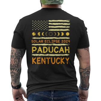 Us Flag America Total Solar Eclipse 2024 In Paducah Kentucky Men's T-shirt Back Print - Monsterry