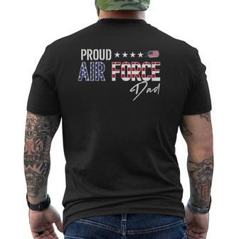 Us Flag Proud Air Force Dad Mens Back Print T-shirt | Mazezy