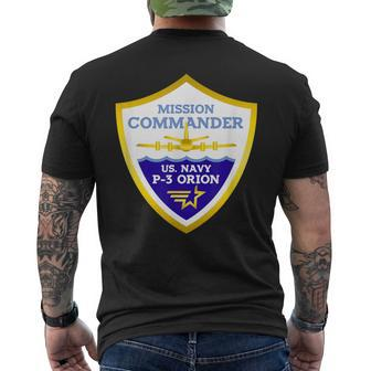 Us Navy P3 Orion Mission Commander Men's T-shirt Back Print - Monsterry