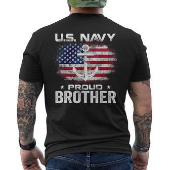 Us Navy Proud Brother With American Flag Veteran Day Men's T-shirt Back Print - Monsterry DE