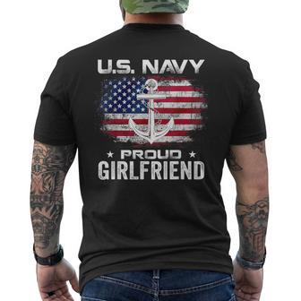 Us Navy Proud Girlfriend With American Flag Veteran Men's T-shirt Back Print - Monsterry UK