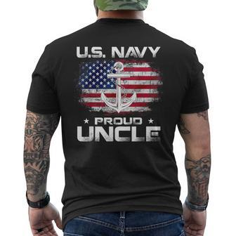 Us Navy Proud Uncle With American Flag Veteran Day Men's T-shirt Back Print - Monsterry AU