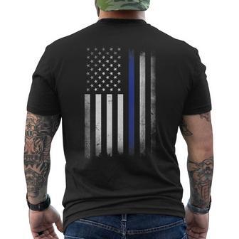 Us Police Usa American Flag Back The Blue Lives Matter Men's T-shirt Back Print - Monsterry AU