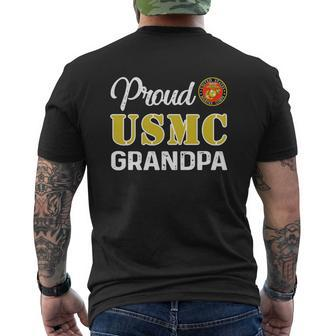 Us Proud Marine Corps Grandpa Mens Back Print T-shirt - Thegiftio UK