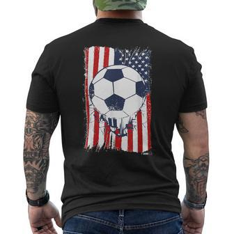 Us Soccerball Usa Flag Football Men's T-shirt Back Print - Monsterry