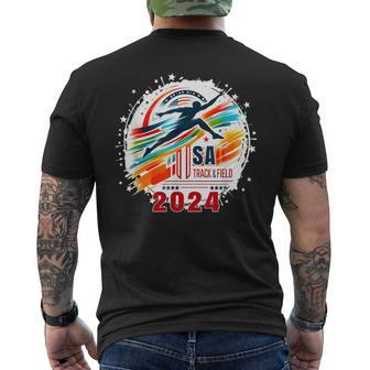 Usa 2024 Games United States Track And Field Usa 2024 Usa Men's T-shirt Back Print - Monsterry AU