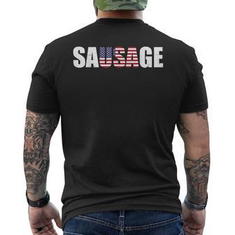 Usa American Sausage Men's T-shirt Back Print - Monsterry