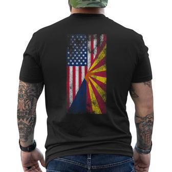 Usa Arizona Flags United States Of America Arizonans Men's T-shirt Back Print - Seseable