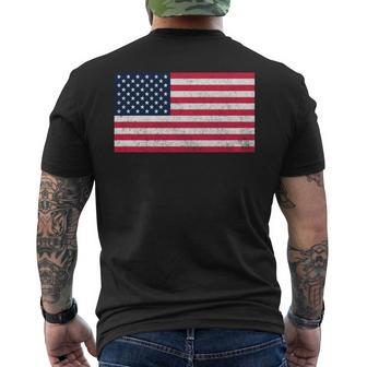Usa Flag 4Th Of July American Red White Blue Star Vintage Men's T-shirt Back Print - Monsterry