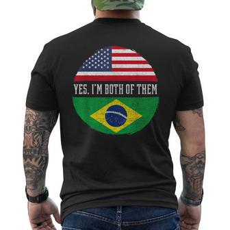 Usa Flag Brazil Heritage Dna Men's T-shirt Back Print - Monsterry AU