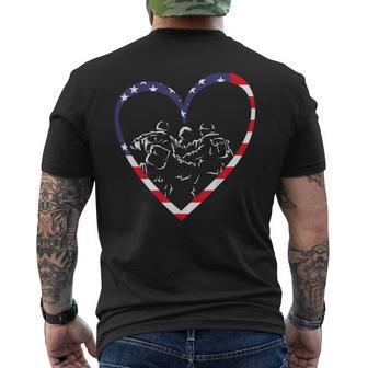 Usa Flag Heart American Patriotic Armed Forces Memorial Day Men's T-shirt Back Print - Monsterry DE