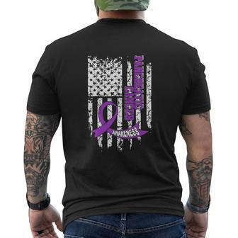 Usa Flag Pancreatic Cancer Awareness Mens Back Print T-shirt - Thegiftio UK