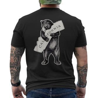 Usa I Love California Art-Retro Vintage Cali Bear Hug Men's T-shirt Back Print - Monsterry